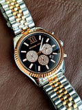 Buy Shop Michael Kors Lexington Chronograph Crystals Black Dial Two Tone Steel Strap Watch for Men - MK8714 USA Online