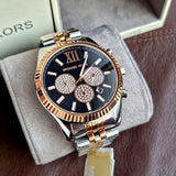 Buy Shop Michael Kors Lexington Chronograph Crystals Black Dial Two Tone Steel Strap Watch for Men - MK8714 USA Online