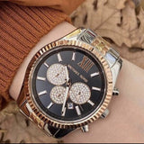 Buy Shop Michael Kors Lexington Chronograph Crystals Black Dial Two Tone Steel Strap Watch for Men - MK8714 USA Online