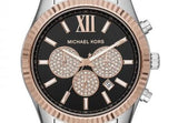 Buy Shop Michael Kors Lexington Chronograph Crystals Black Dial Two Tone Steel Strap Watch for Men - MK8714 USA Online
