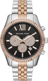 Buy Shop Michael Kors Lexington Chronograph Crystals Black Dial Two Tone Steel Strap Watch for Men - MK8714 USA Online