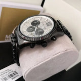 Buy Shop Michael Kors Lexington Chronograph Crystals Silver Dial Black Steel Strap Watch for Men - MK8605 USA Online