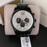 Buy Shop Michael Kors Lexington Chronograph Crystals Silver Dial Black Steel Strap Watch for Men - MK8605 USA Online
