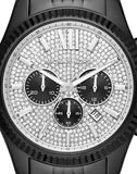 Buy Shop Michael Kors Lexington Chronograph Crystals Silver Dial Black Steel Strap Watch for Men - MK8605 USA Online