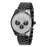 Buy Shop Michael Kors Lexington Chronograph Crystals Silver Dial Black Steel Strap Watch for Men - MK8605 USA Online