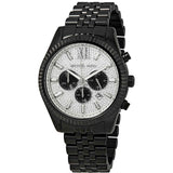 Buy Shop Michael Kors Lexington Chronograph Crystals Silver Dial Black Steel Strap Watch for Men - MK8605 USA Online