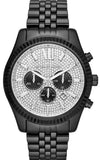 Buy Shop Michael Kors Lexington Chronograph Crystals Silver Dial Black Steel Strap Watch for Men - MK8605 USA Online