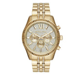Buy Shop Michael Kors Lexington Chronograph Gold Dial Gold Steel Strap Watch For Men - MK8579 USA Online