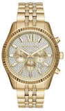 Buy Shop Michael Kors Lexington Chronograph Gold Dial Gold Steel Strap Watch For Men - MK8579 USA Online