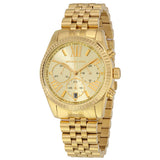 Buy Shop Michael Kors Lexington Chronograph Gold Dial Gold Steel Strap Watch for Women - MK5556 USA Online