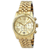 Buy Shop Michael Kors Lexington Chronograph Gold Dial Gold Steel Strap Watch for Women - MK5556 USA Online