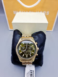 Buy Shop Michael Kors Lexington Chronograph Green Dial Gold Steel Strap Watch for Men - MK8446 USA Online