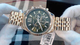 Buy Shop Michael Kors Lexington Chronograph Green Dial Gold Steel Strap Watch for Men - MK8446 USA Online