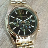 Buy Shop Michael Kors Lexington Chronograph Green Dial Gold Steel Strap Watch for Men - MK8446 USA Online
