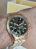 Buy Shop Michael Kors Lexington Chronograph Green Dial Gold Steel Strap Watch for Men - MK8446 USA Online