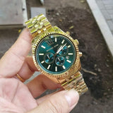 Buy Shop Michael Kors Lexington Chronograph Green Dial Gold Steel Strap Watch for Men - MK8446 USA Online