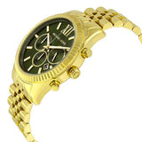 Buy Shop Michael Kors Lexington Chronograph Green Dial Gold Steel Strap Watch for Men - MK8446 USA Online