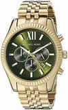 Buy Shop Michael Kors Lexington Chronograph Green Dial Gold Steel Strap Watch for Men - MK8446 USA Online