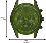 Buy Shop Michael Kors Lexington Chronograph Green Dial Green Steel Strap Watch For Men - MK8790 USA Online