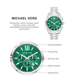 Buy Shop Michael Kors Lexington Chronograph Green Dial Silver Steel Strap Watch for Women - MK9152 USA Online