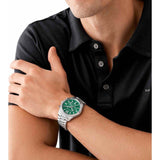 Buy Shop Michael Kors Lexington Chronograph Green Dial Silver Steel Strap Watch for Women - MK9152 USA Online