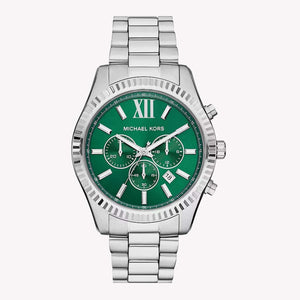 Buy Shop Michael Kors Lexington Chronograph Green Dial Silver Steel Strap Watch for Women - MK9152 USA Online