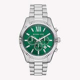 Buy Shop Michael Kors Lexington Chronograph Green Dial Silver Steel Strap Watch for Women - MK9152 USA Online
