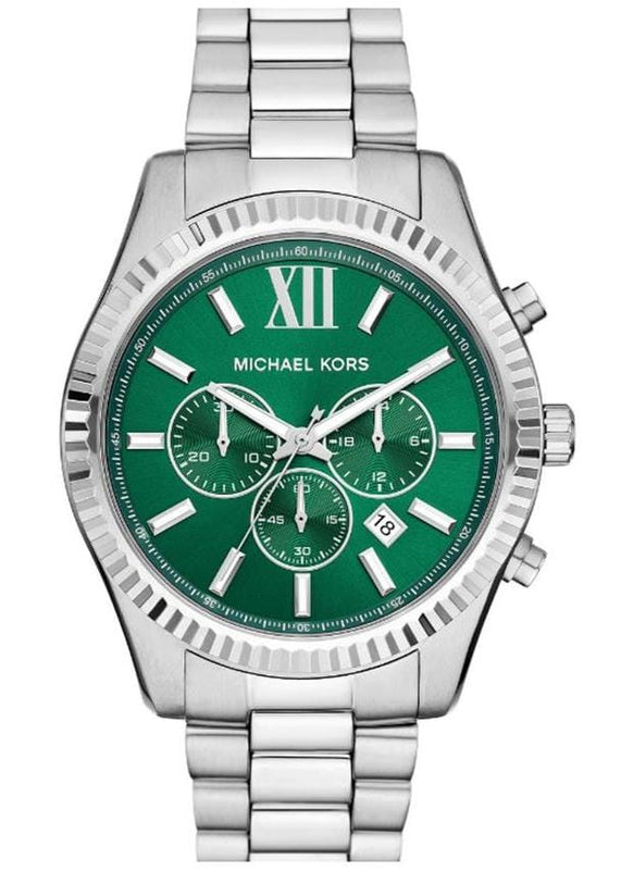 Buy Shop Michael Kors Lexington Chronograph Green Dial Silver Steel Strap Watch for Women - MK9152 USA Online