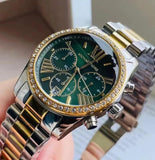Buy Shop Michael Kors Lexington Chronograph Green Dial Two Tone Steel Strap Watch For Women - MK7303 USA Online