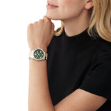 Buy Shop Michael Kors Lexington Chronograph Green Dial Two Tone Steel Strap Watch For Women - MK7303 USA Online