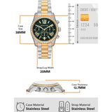 Buy Shop Michael Kors Lexington Chronograph Green Dial Two Tone Steel Strap Watch For Women - MK7303 USA Online