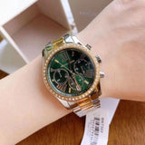Buy Shop Michael Kors Lexington Chronograph Green Dial Two Tone Steel Strap Watch For Women - MK7303 USA Online