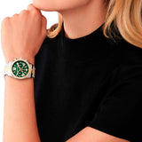 Buy Shop Michael Kors Lexington Chronograph Green Dial Two Tone Steel Strap Watch For Women - MK7303 USA Online