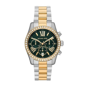 Buy Shop Michael Kors Lexington Chronograph Green Dial Two Tone Steel Strap Watch For Women - MK7303 USA Online