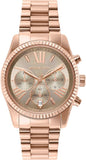 Buy Shop Michael Kors Lexington Chronograph Grey Dial Rose Gold Steel Strap Watch For Women - MK7217 USA Online