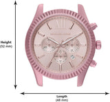 Buy Shop Michael Kors Lexington Chronograph Pink Dial Pink Steel Strap Watch for Women - MK8792 USA Online