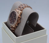 Buy Shop Michael Kors Lexington Chronograph Red Dial Rose Gold Steel Strap Watch For Women - MK7275 USA Online