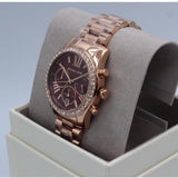 Buy Shop Michael Kors Lexington Chronograph Red Dial Rose Gold Steel Strap Watch For Women - MK7275 USA Online