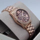Buy Shop Michael Kors Lexington Chronograph Red Dial Rose Gold Steel Strap Watch For Women - MK7275 USA Online