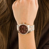 Buy Shop Michael Kors Lexington Chronograph Red Dial Rose Gold Steel Strap Watch For Women - MK7275 USA Online