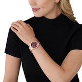 Buy Shop Michael Kors Lexington Chronograph Red Dial Rose Gold Steel Strap Watch For Women - MK7275 USA Online
