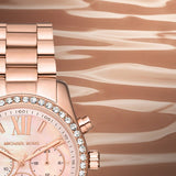 Buy Shop Michael Kors Lexington Chronograph Rose Gold Dial Rose Gold Steel Strap Watch for Women - MK7242 USA Online