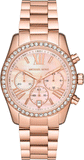 Buy Shop Michael Kors Lexington Chronograph Rose Gold Dial Rose Gold Steel Strap Watch for Women - MK7242 USA Online