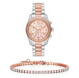 Buy Shop Michael Kors Lexington Chronograph Rose Gold Dial Two Tone Steel Strap Watch For Women - MK7219 USA Online