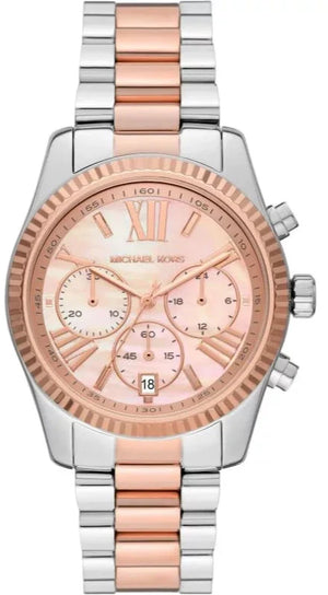 Buy Shop Michael Kors Lexington Chronograph Rose Gold Dial Two Tone Steel Strap Watch For Women - MK7219 USA Online