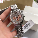 Buy Shop Michael Kors Lexington Chronograph Silver Dial Silver Steel Strap Watch for Men - MK8515 USA Online