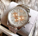 Buy Shop Michael Kors Lexington Chronograph Silver Dial Silver Steel Strap Watch for Men - MK8515 USA Online