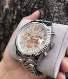 Buy Shop Michael Kors Lexington Chronograph Silver Dial Silver Steel Strap Watch for Men - MK8515 USA Online