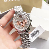 Buy Shop Michael Kors Lexington Chronograph Silver Dial Silver Steel Strap Watch for Men - MK8515 USA Online