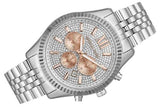 Buy Shop Michael Kors Lexington Chronograph Silver Dial Silver Steel Strap Watch for Men - MK8515 USA Online